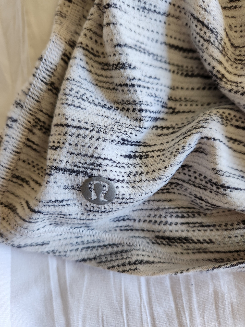Lululemon White & Black Striped Knit Top